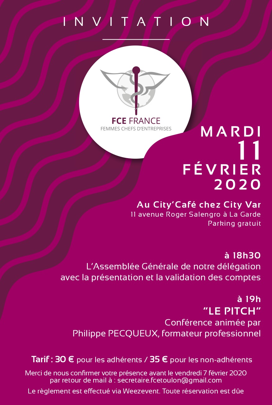 FCE Assemblée Générale suivi de la conférence sur le Pitch