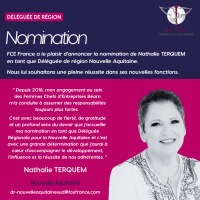 FCE Nomination de Nathalie TERQUEM, Déléguée de région Nouvelle Aquitaine